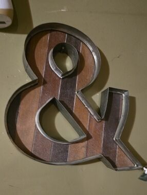 Decorative Ampersand Wall Accent in Brown and Gray